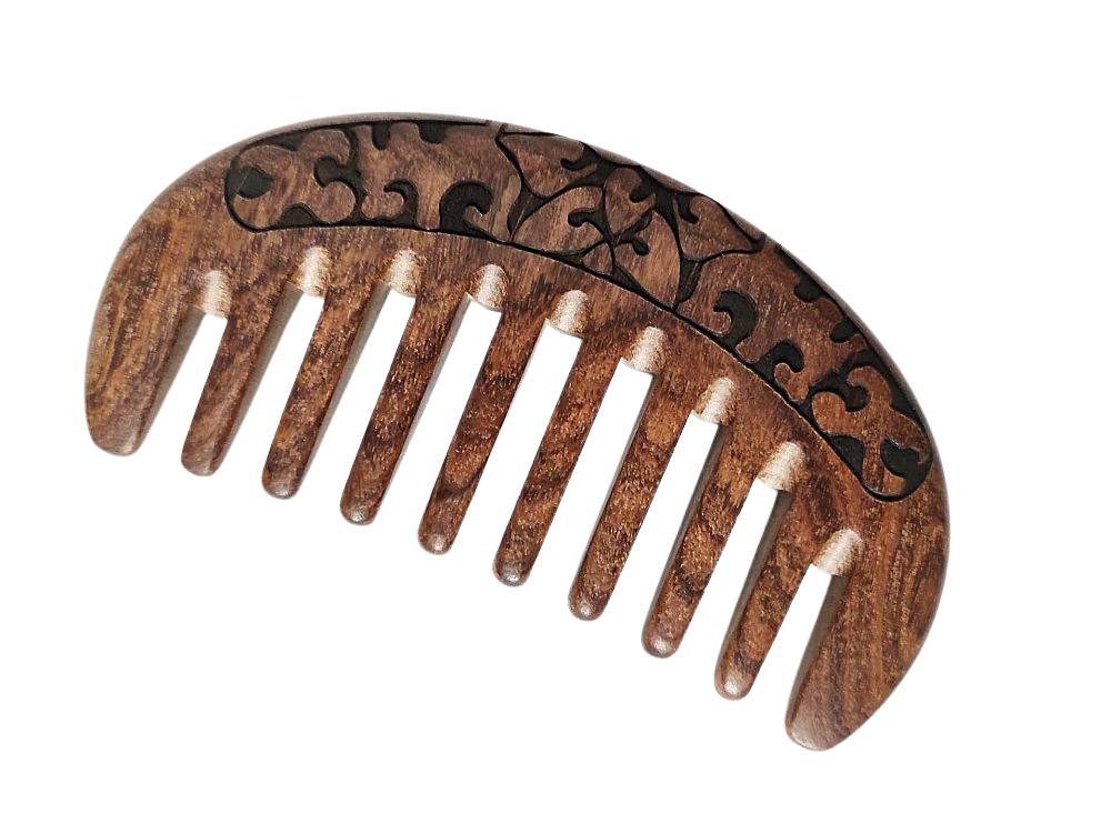 Kapesní dřevěný hřeben na dlouhé a husté vlasy